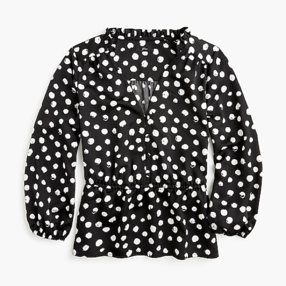 J crew blouse satiny crepe fabric new with tags